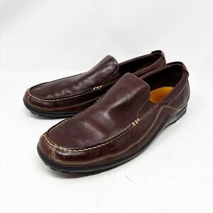 Cole Haan Driving Loafers Size 14 Brown Leather Slip On Casual Comfort Shoes